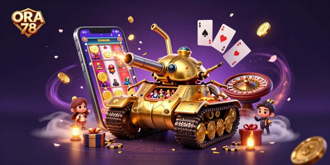 ORA 78 memikat pemain dengan kasino mini dalam tank emas yang megah.