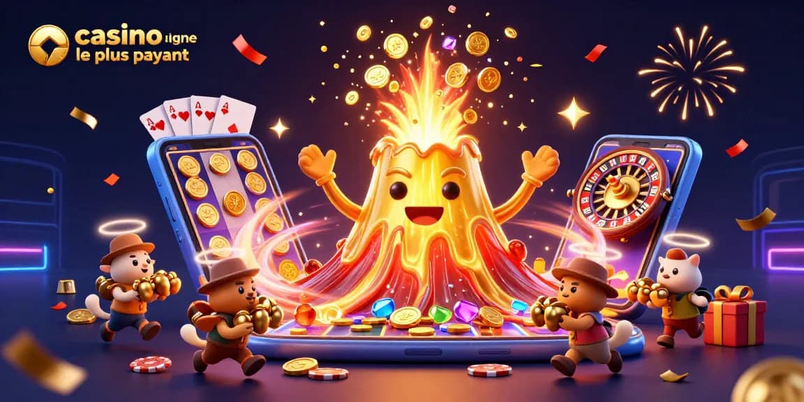 Découvrez le casino en ligne le plus payant avec cette illustration flamboyante de succès et de trésor.