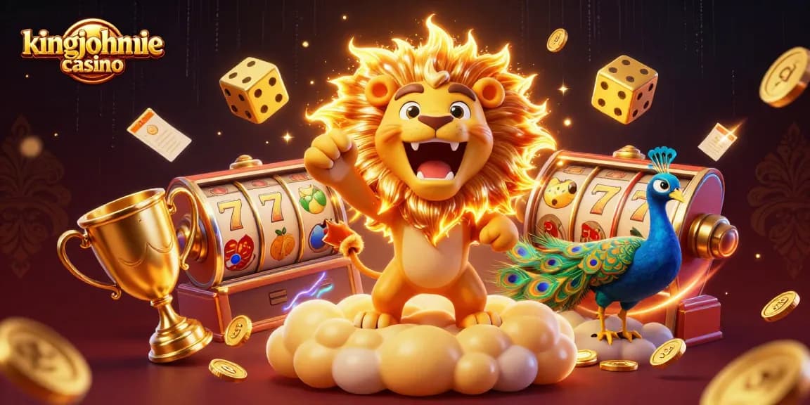 Experience kingjohnnie casino excitement with a roaring sun lion and golden slots!