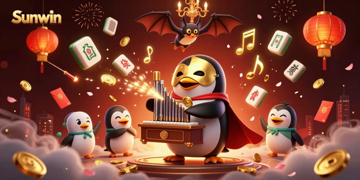 Enjoy endless gaming excitement with Sunwin's cartoon-style casino illustration showcasing thrilling gameplay elements.