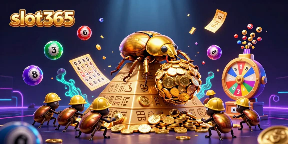 Engage with slot365's vibrant world, featuring thrilling casino elements and colorful lottery action.