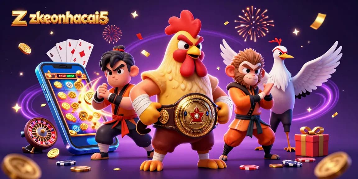 Experience thrilling wins with zkeonhacai5 in a vibrant casino scene featuring iconic characters.
