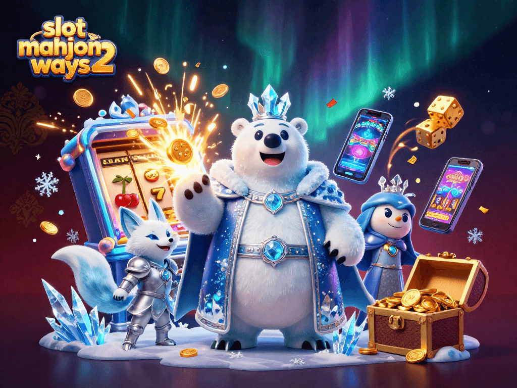 Experience the thrill of slot mahjong ways 2 with a vibrant 3D casino scene bursting with jackpots and excitement.