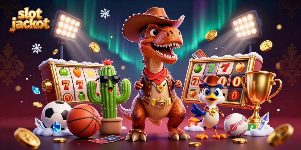 Mainkan slot jackpot seru di dunia kasino GACOR123 dengan dinosaur cowboy dan teman-temannya!