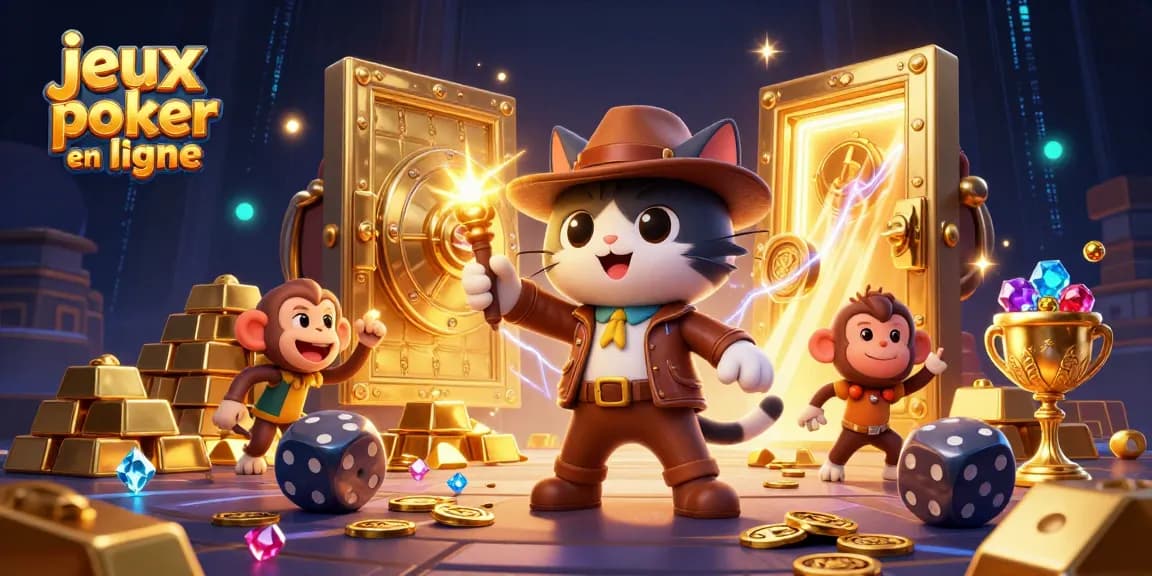 Découvrez des jeux poker en ligne captivants avec notre illustration dynamique de l'exploration d'un artefact de casino.