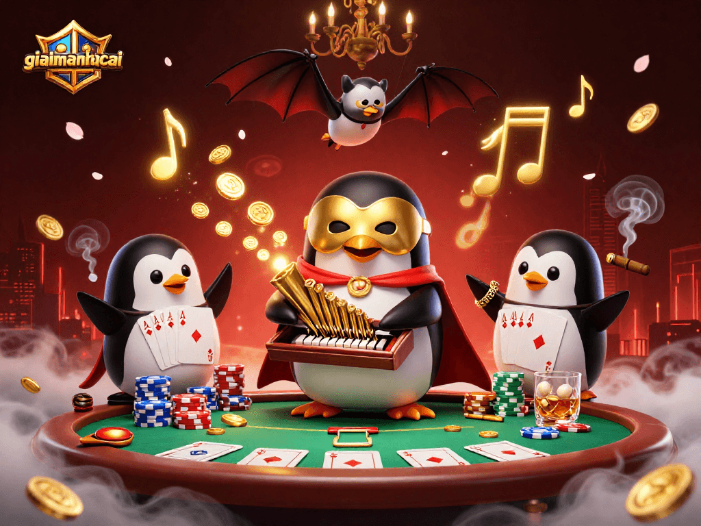 Experience the thrill of giaimanhacai as a phantom opera penguin plays and golden coins fly.