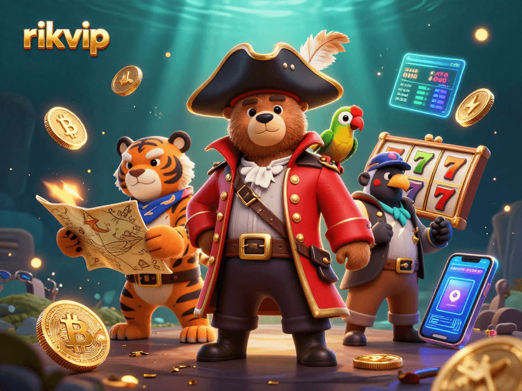 Engage in thrilling jackpot adventures with rikvip featuring a cartoon pirate crew.