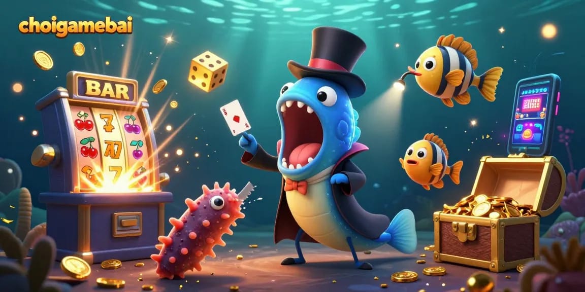 Join the excitement at choigamebai with vibrant underwater magic-themed casino artwork showcasing thrilling gameplay.