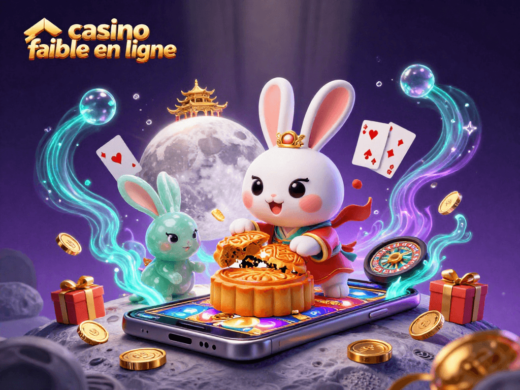 Jouer au casino fiable en ligne avec des symboles de la chance et des gains en or sur un fond vibrant.