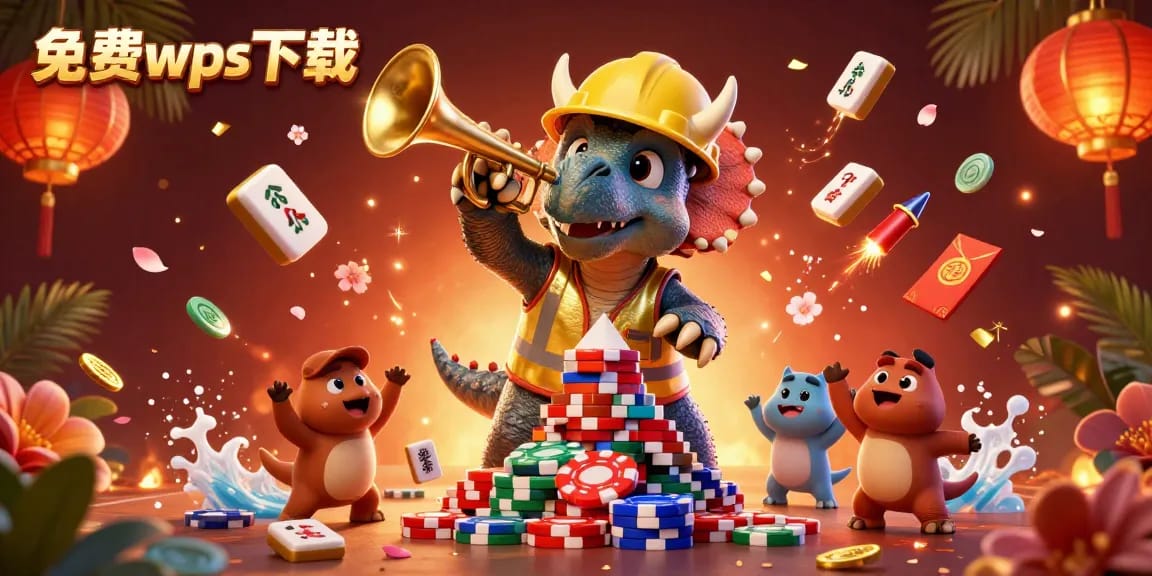 免费wps下载应用于办公软件众多功能的互动场景，万千祝福与庆祝元素交织。