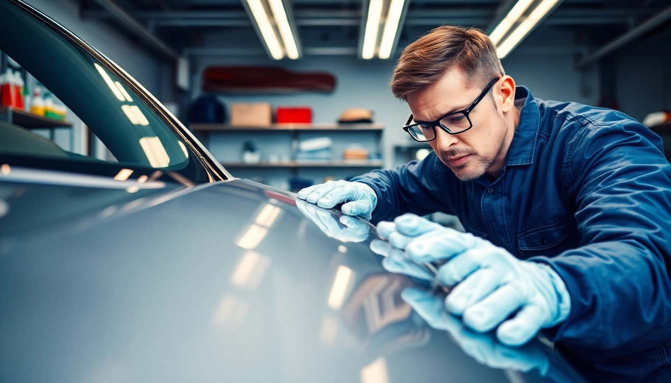 Detailing professional enhances a Canadian car detailing brand vehicle's shine with expert care.