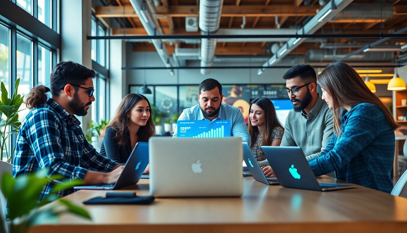 Showcase of a dynamic Shopify agency India team collaborating in a modern workspace.