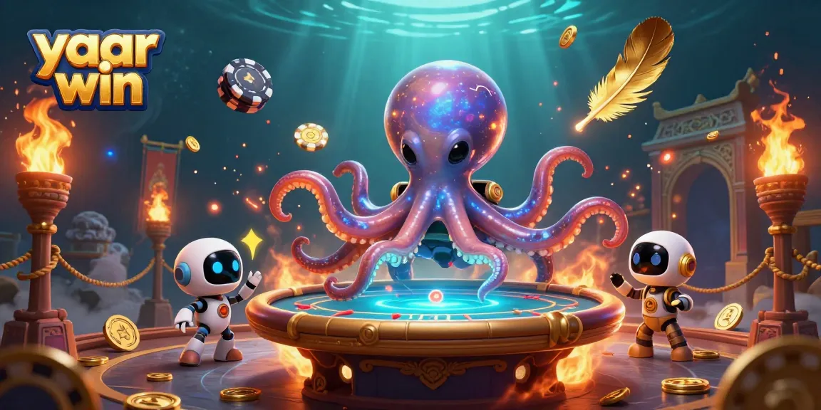 Experience yaar win with an alien octopus dealer at a holographic poker table.