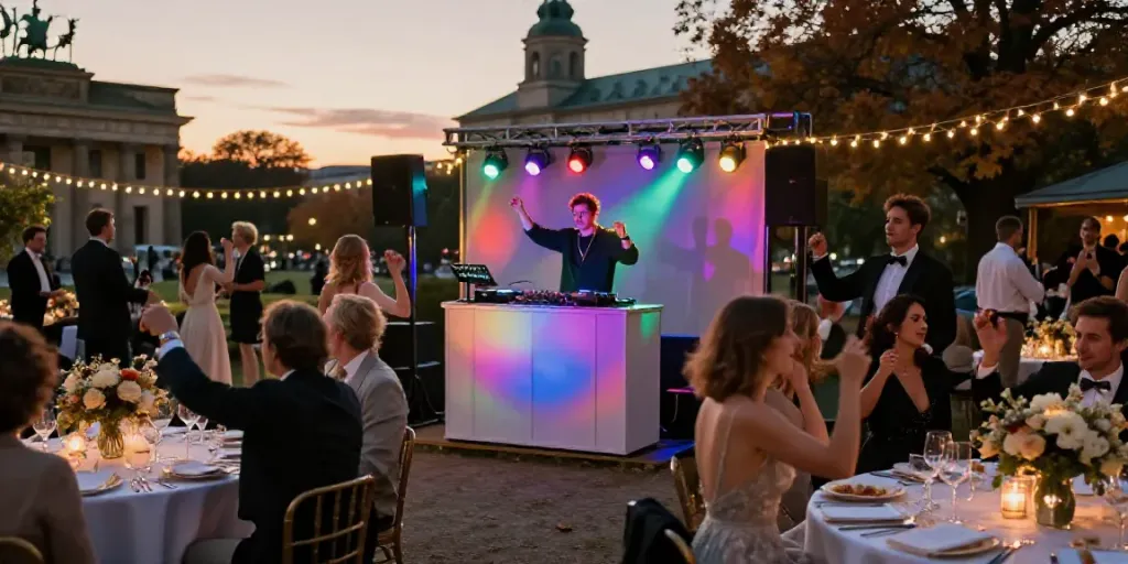 hochzeit DJ berlin brandenburg setting at an elegant outdoor wedding celebration