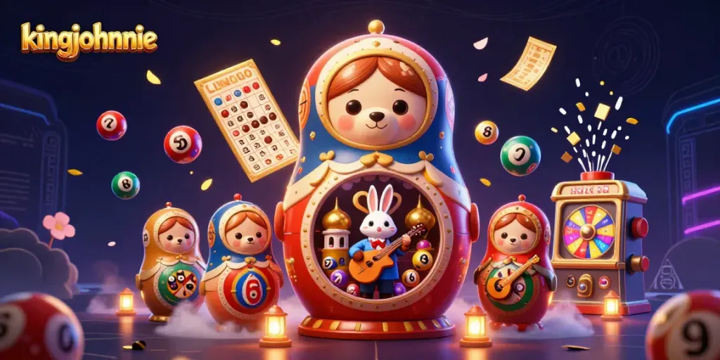 Experience the excitement of kingjohnnie casino with this vibrant illustration of animated characters and dynamic game elements.