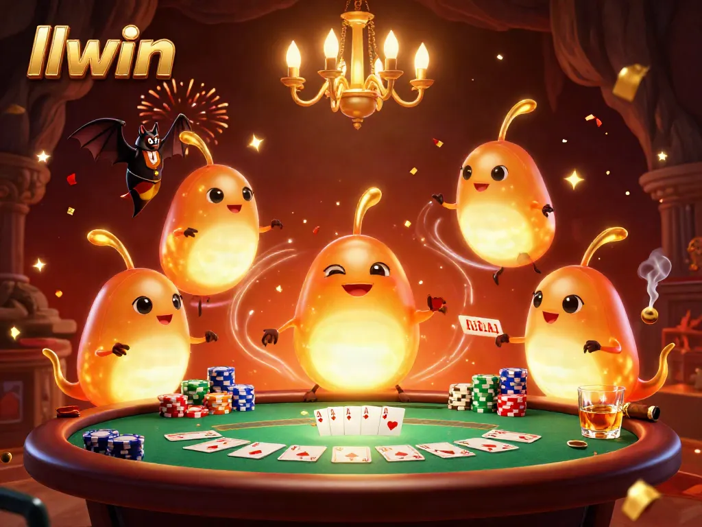 Experience the vibrant energy of llwin with glowworms lighting up a cave casino scene.