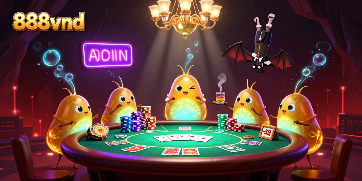 Experience joy in 888vnd's vibrant cave casino with glowworms and engaging poker action!