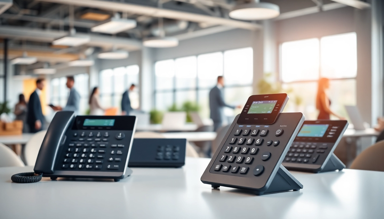 Explore phone systems for small business in a modern office setup highlighting productivity.