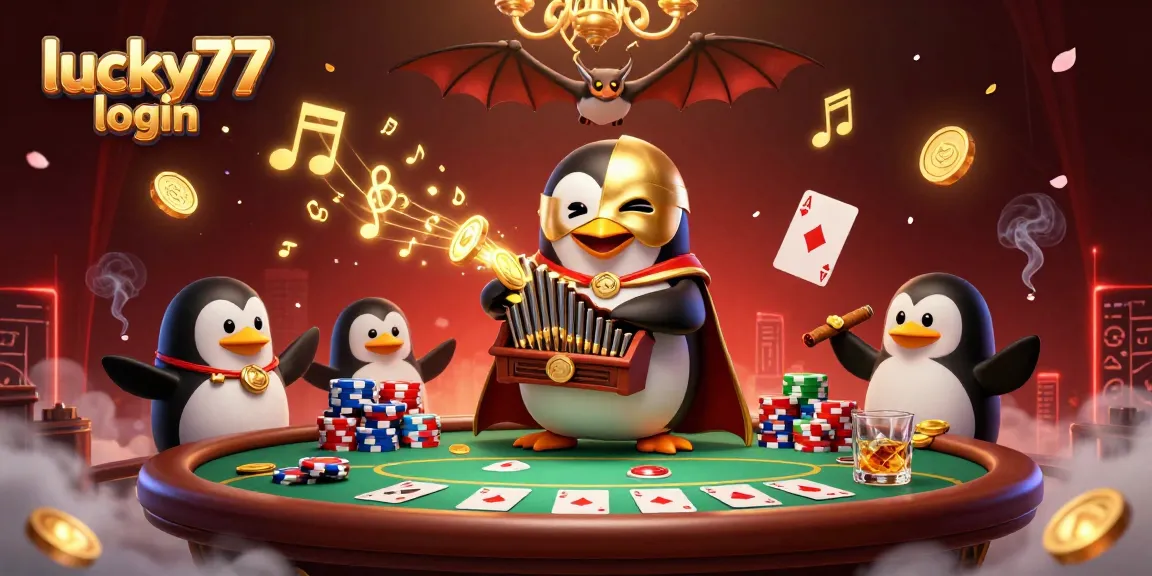 Play lucky77 login as the 3D phantom penguin orchestrates a dazzling casino scene.