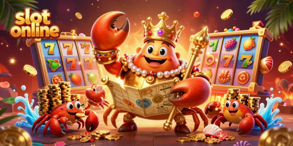 Spin the reels and unlock big wins with slot online in this vibrant casino-themed illustration.
