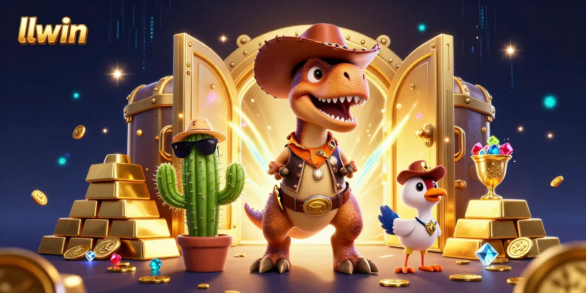Engage with llwin's exciting treasures in a vibrant 3D casino scene.