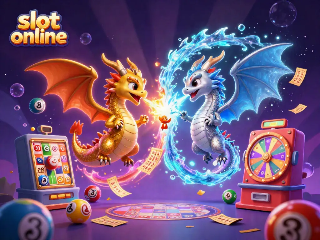 Engage in the immersive world of slot online with dynamic dragons and vibrant gaming elements.