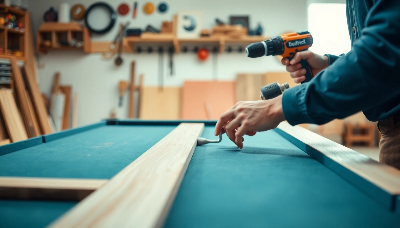 Steps of Pool Table Disassembly with detailed tools and focus on careful handling