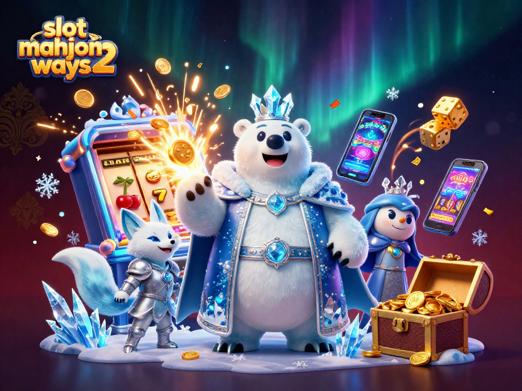 Experience the thrill of slot mahjong ways 2 with a vibrant 3D casino scene bursting with jackpots and excitement.