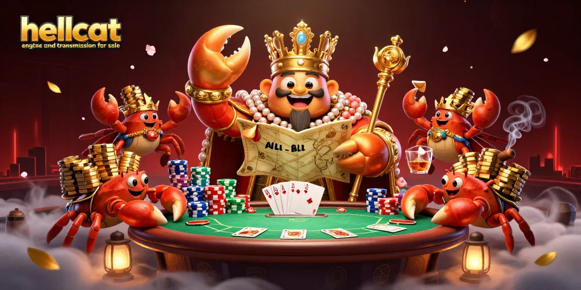 Visualizing a thrilling game of poker, showcasing hellcat engine and transmission for sale in the vibrant setting.