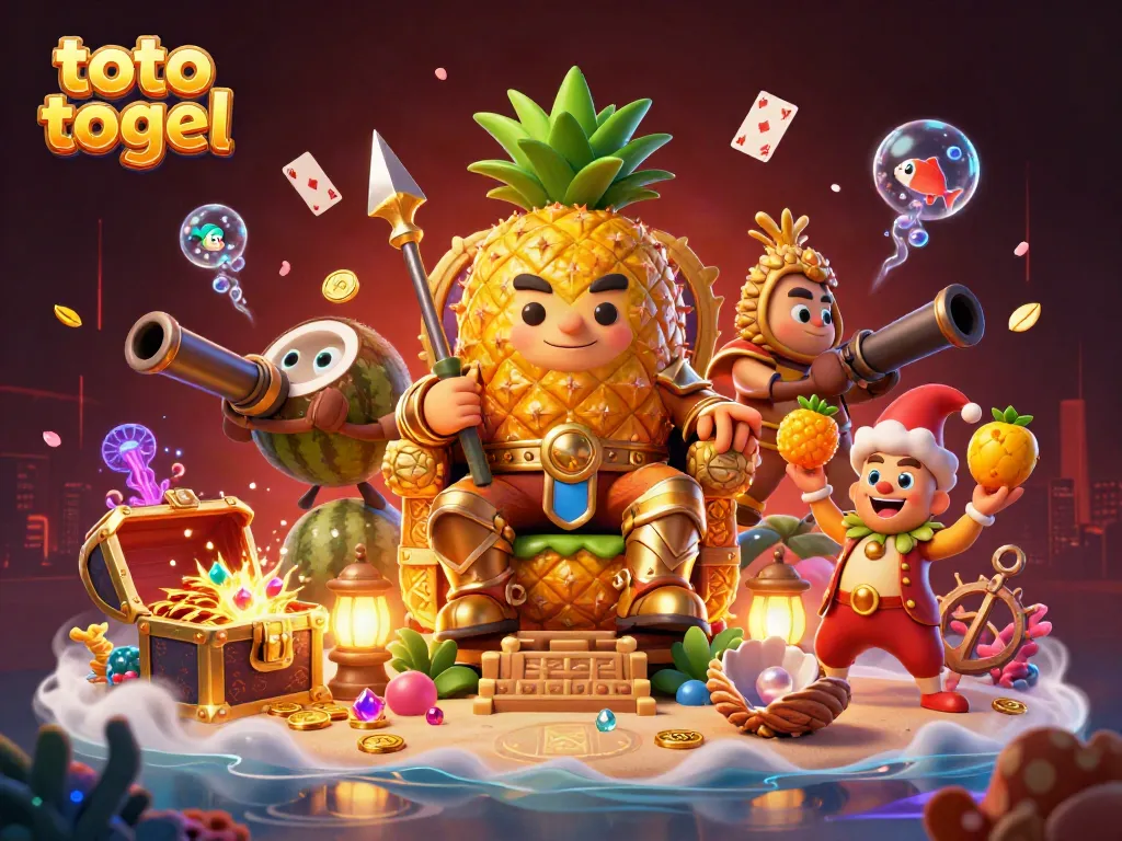 Menang besar dalam toto togel dengan ilustrasi kartun 3D mengagumkan, penuh detail dan warna.