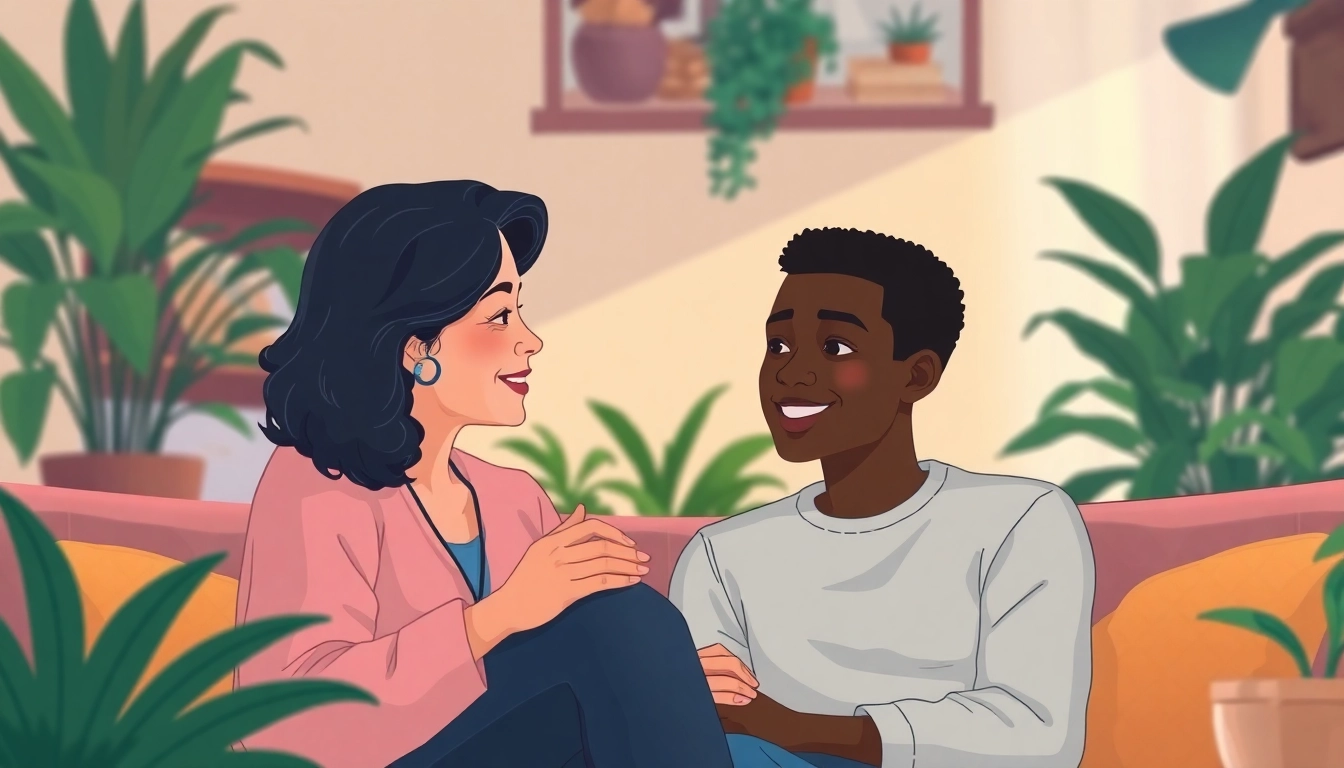 Engaged conversation about Mental Health Care in a supportive therapy setting.